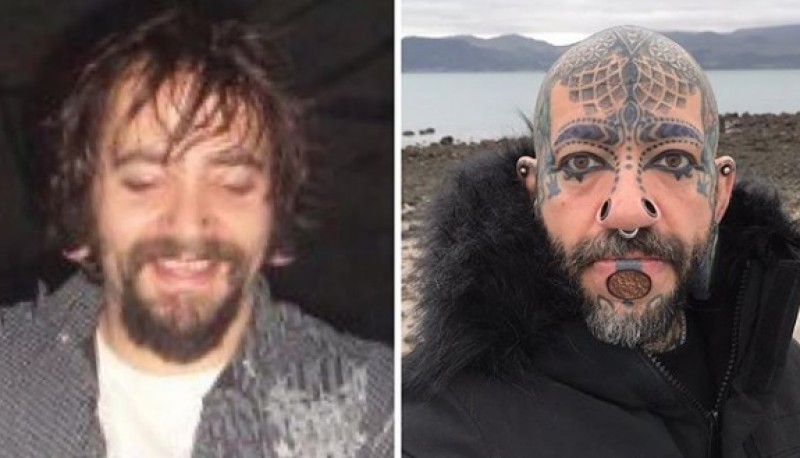 Un hombre quedó irreconocible tras gastar 12 mil dólares en piercings y tatuajes