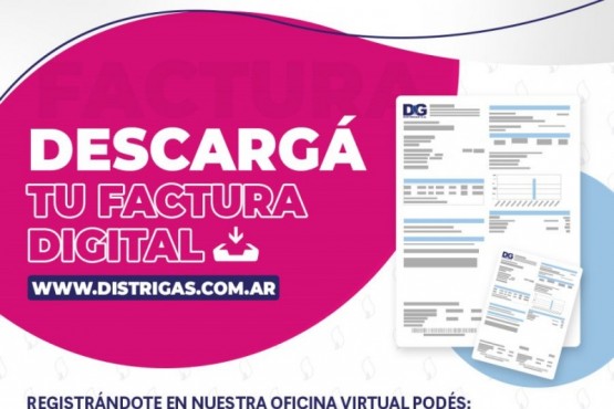 Se podrá descargar la factura digital de Distrigas S.A.