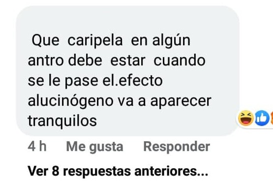 Comentario en una publicación sobre desaparición de una joven 