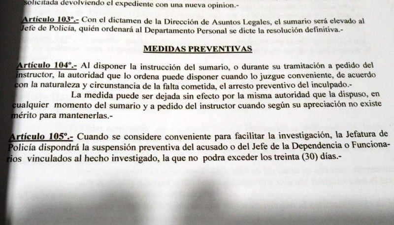 Medidas preventivas en las que se basaron para suspender a la policía. 