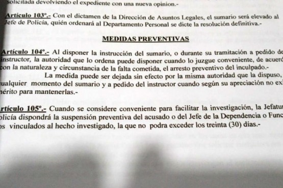 Medidas preventivas en las que se basaron para suspender a la policía. 