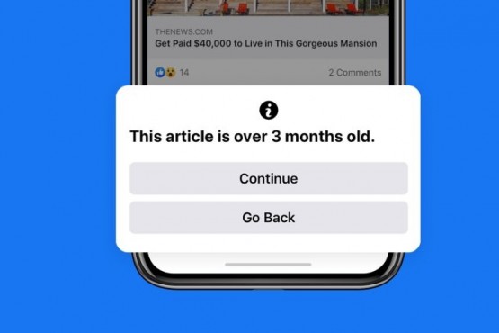 Facebook avisará a los usuarios si la fecha del artículo a compartir tiene más de 90 días