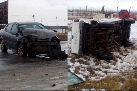 Impactante choque y vuelco en Río Gallegos deja dos personas hospitalizadas