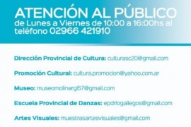 Cultura informa los horarios y modalidad de atención