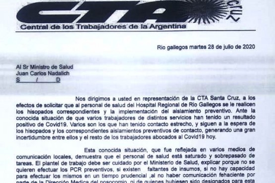 La CTA pide el pase a planta permanente de todo el personal de salud y un bono