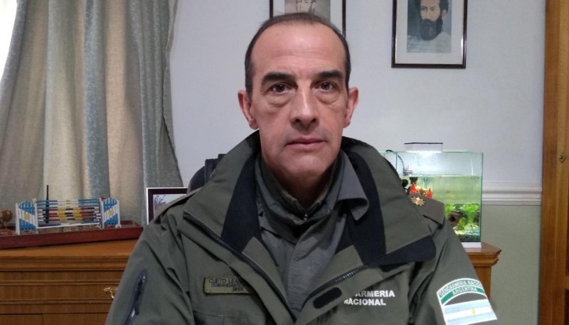 El Comandante Leandro Cueto, jefe del Escuadrón 36 de Gendarmería Nacional