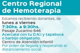 Hemoterapia convoca a la comunidad a donar Sangre