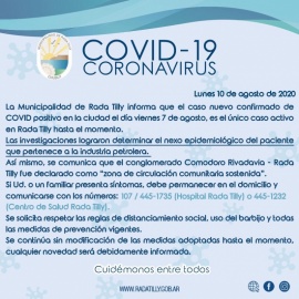 Comodoro con circulación comunitaria y Rada Tilly con un caso activo de Coronavirus