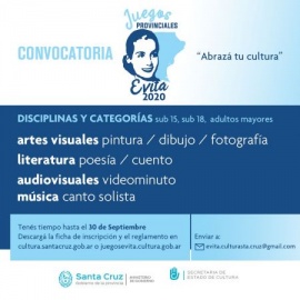 Juegos Culturales Evita: Convocatoria abierta hasta el 30 de septiembre