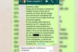 Primer habeas corpus por WhatsApp ante posible COVID positivo de un detenido