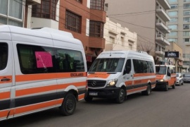 En Comodoro también marcharon 130 transportistas escolares