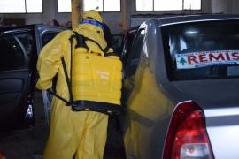Municipio efectuó desinfección de unidades afectadas al servicio de taxis y remises
