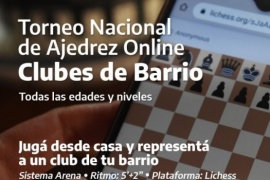 Inscripción abierta para el Torneo Nacional de Ajedrez online “Clubes de Barrio”