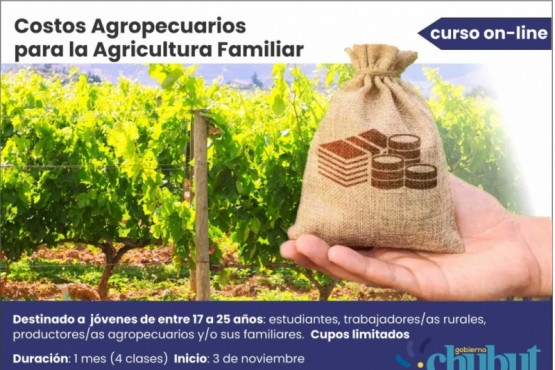 Provincia invita al curso sobre Costos Agropecuarios para la Agricultura Familiar