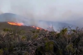 Incendio de campos a kilómetros de Comodoro Rivadavia