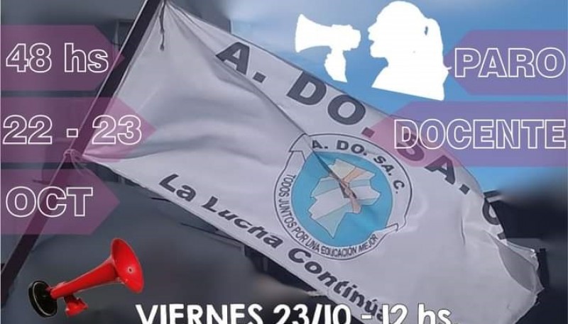 ADOSAC con paro, caravana y bocinazos