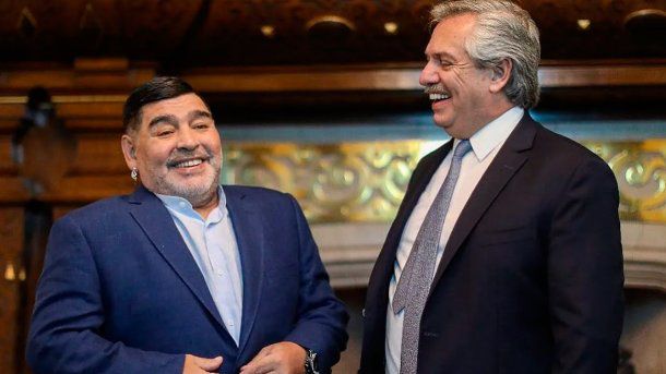 Alberto y Maradona.