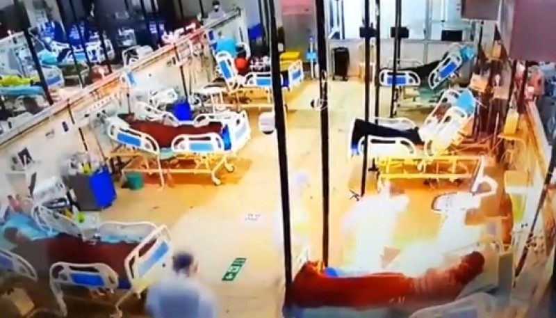 Una máquina de oxígeno se prendió fuego mientras era usada por un paciente con coronavirus