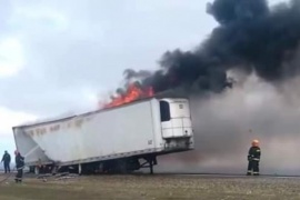 Se incendió un camión