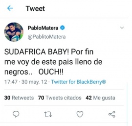 Pablo Matera y una serie de tuits que avergüenzan al país
