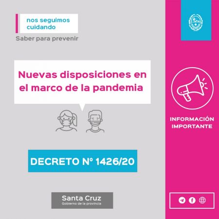 Santa Cruz| La provincia continuará en DISPO hasta el 31 de enero 