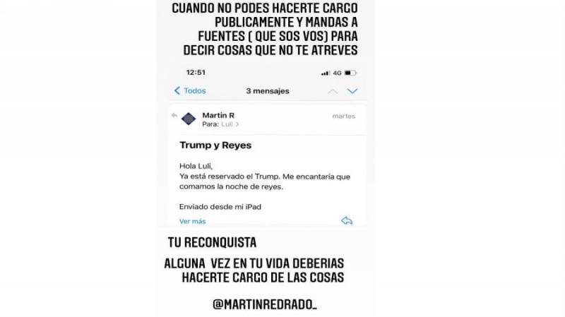 La publicación en las redes.