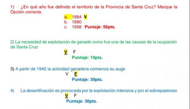 En la página también está el resultado del examen.