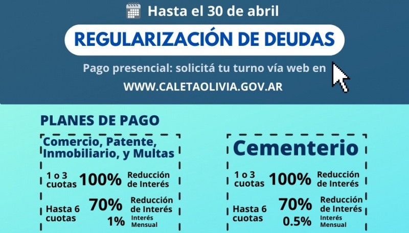 Caleta Olivia| La moratoria de tasas e impuestos estará vigente hasta el 30 de abril