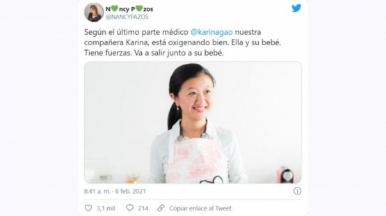 El tweet de la periodista. 