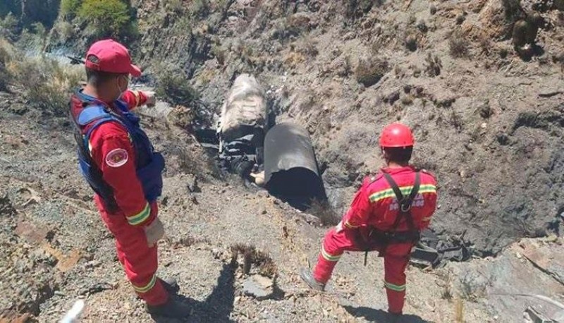 El camión argentino que explotó en Bolivia. 