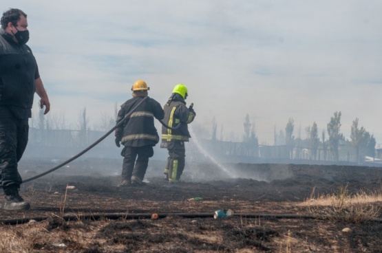 Bomberos en el lugar (L.F)