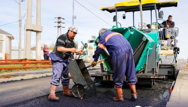 Trabajos en la avenida San Martín. 