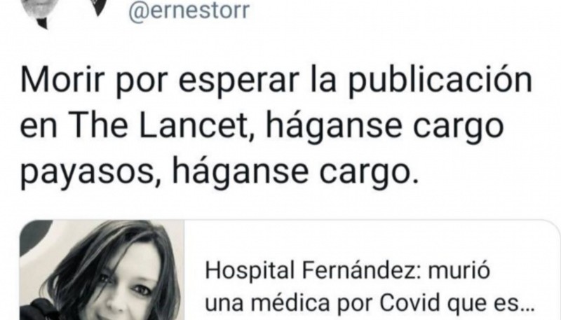 El repudiado mensaje de un científico tras la muerte de la médica del Hospital Fernández