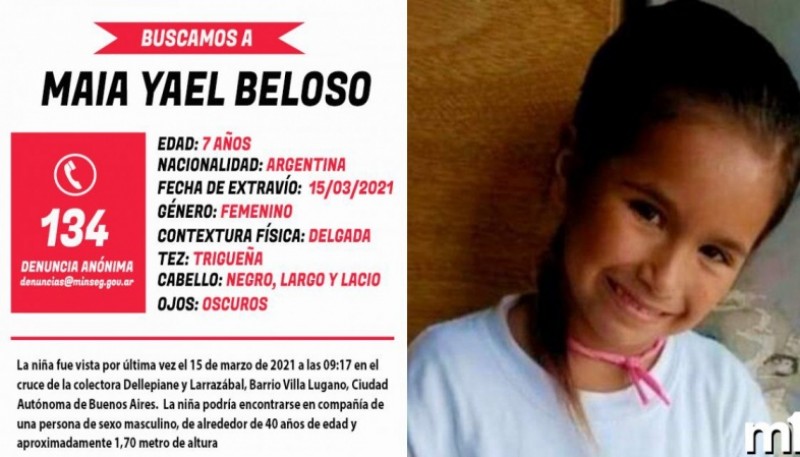 Buscan a la niña Maia Beloso