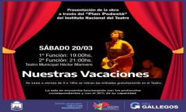 Agenda cultural en el teatro municipal de Río Gallegos