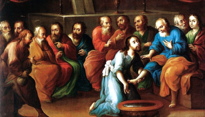 Cristo lavando los pies de sus discípulos, de José de la Mora.