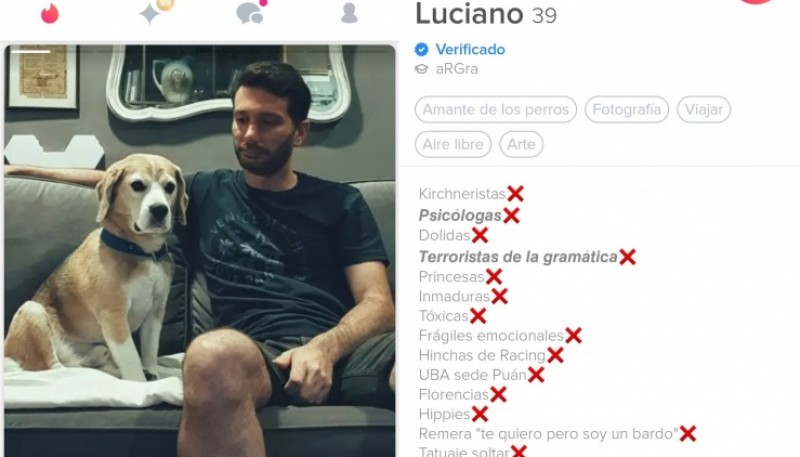 “Luciano”: busca pareja en Tinder y se viralizó por sus particulares exigencias