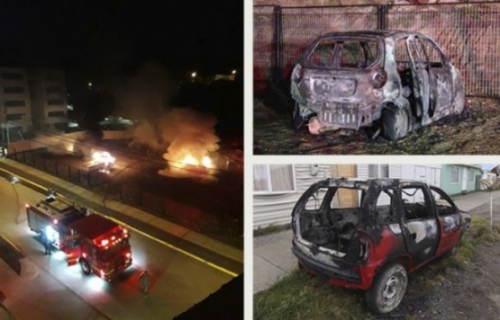 Atentados incendiarios contra cuatro automóviles durante la madrugada en Punta Arenas