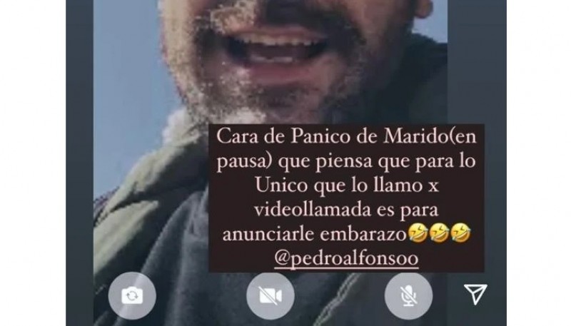 La divertida captura que compartió Paula Chaves de su videollamada con Pedro Alfonso