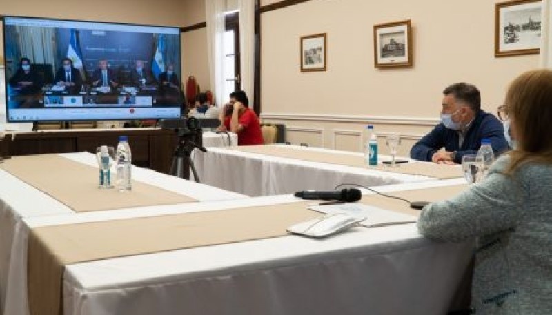 Alicia Kirchner en reunión virtual con Alberto Fernández(Foto archivo)