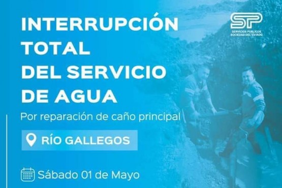 Interrupción total del servicio de agua en Río Gallegos 