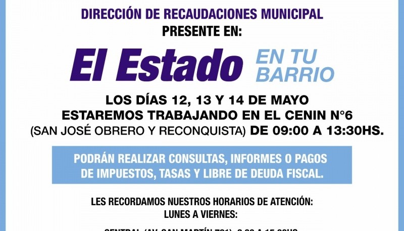 Desde el miércoles “El Estado en tu Barrio” estará en el Cenin N°6 de Río Gallegos 