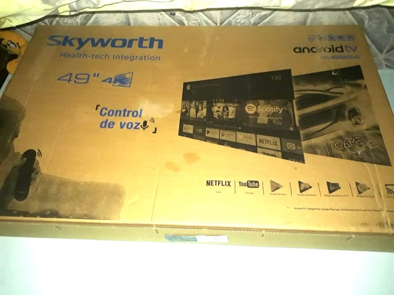 Caja del televisor robado. 