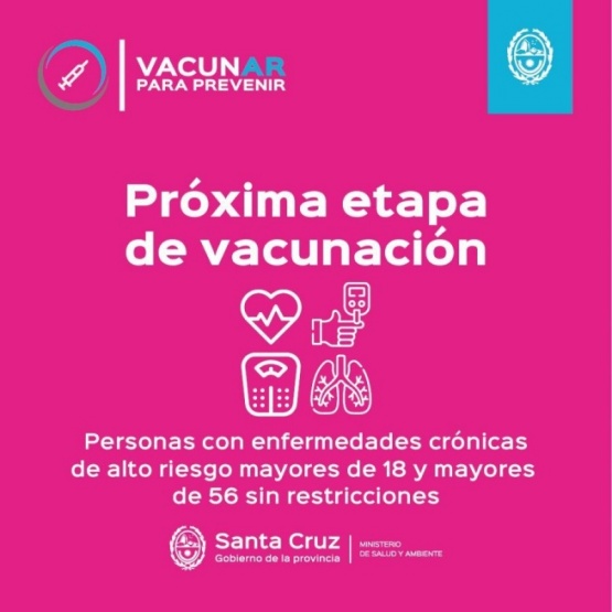 Reabren turnos: mayores a 18 años con enfermedades graves y mayores de 56 años sin restricciones