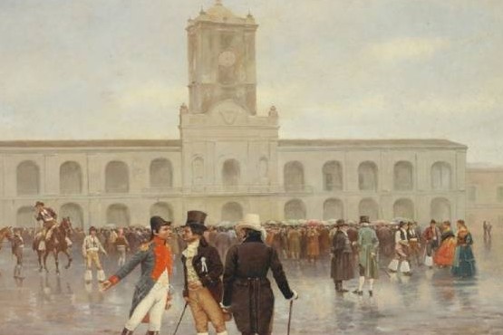 Imagen del Cabildo un 25 de mayo de 1810. 