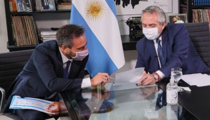 Alberto Fernández junto a Juan Cabandié (Foto archivo).