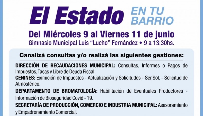 “El Estado en tu Barrio” se traslada al “Lucho” Fernández de Río Gallegos 