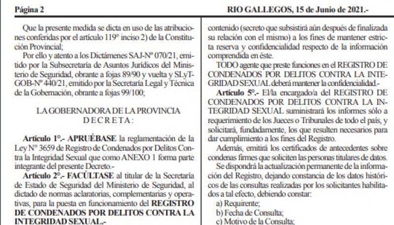 La creación del registro salió publicada en el Boletín Oficial.