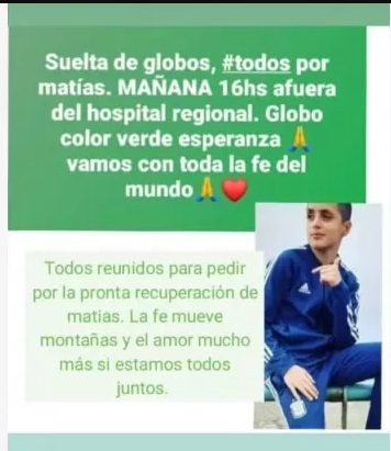 Suelta de globos por Matías en el Hospital Regional 