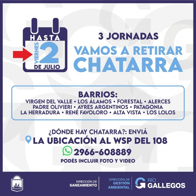El municipio de Río Gallegos inicia mañana una nueva etapa de retiro de Chatarra